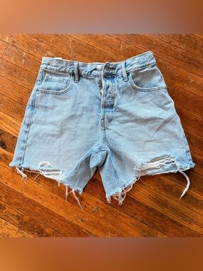 PacSun Light Blue Distressed Denim Cutoff Shorts